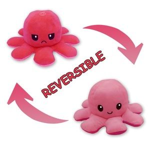 Reversible octopus pink stuffed plush